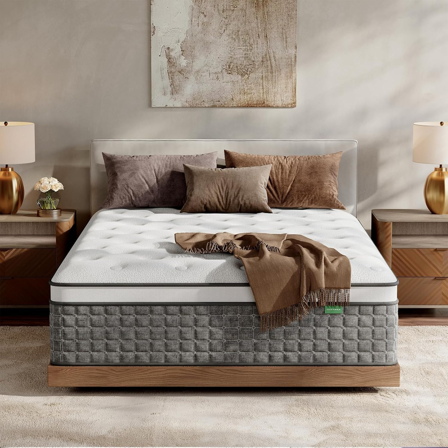 Queen Size Mattress, Medium Firm 12 Inch Hybrid Mattress Queen Size in a Box - Memory Foam & Pock... | Amazon (US)