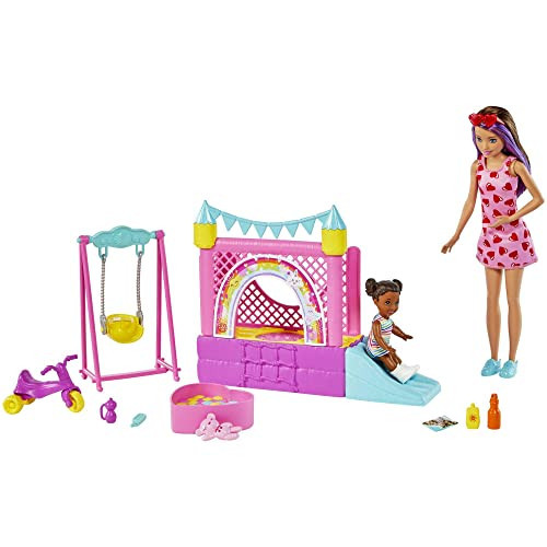 Barbie Skipper Babysitters Inc Playset with Skipper Doll, Toddler Small Doll, Working Bounce House, Swing & Accessories | Amazon (US)