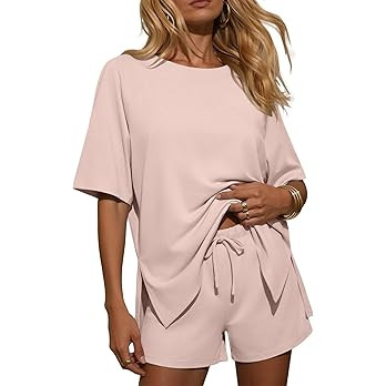 Ekouaer Two Piece Sets for Women Summer Lounge Short Sets Moisture-Wicking Casual Airport Travel ... | Amazon (US)