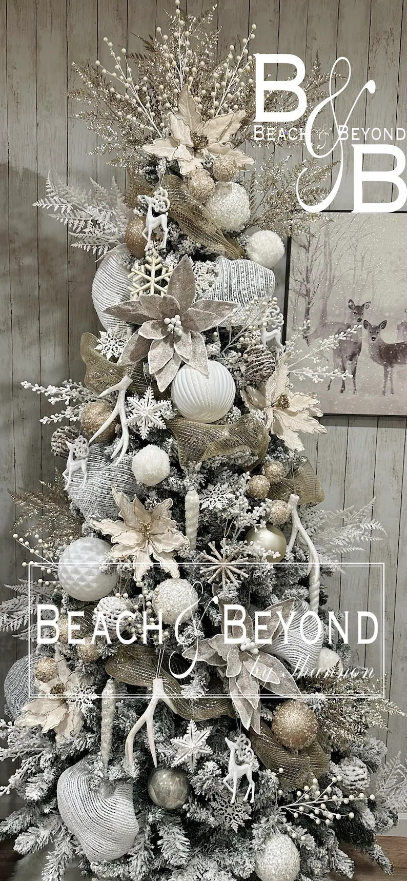 White & Champagne Christmas Tree Kit, Woodland Tree Kit, Christmas in a Box, Tree Kit, Tree Set, ... | Etsy (US)