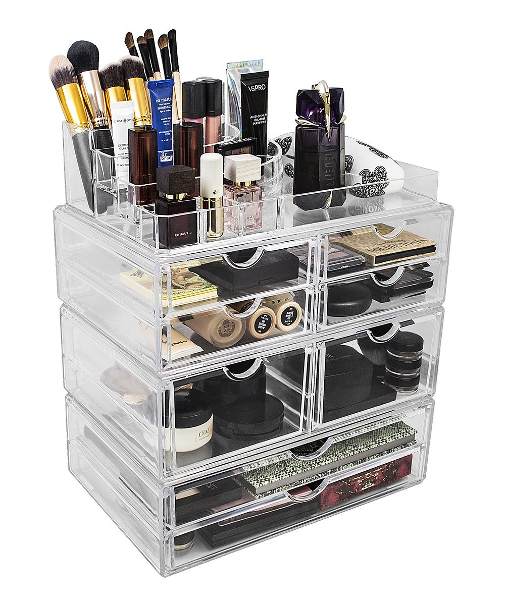 Sorbus Women's Cosmetic Organizers Clear - Eight-Drawer Sectional Makeup Organizer | Zulily