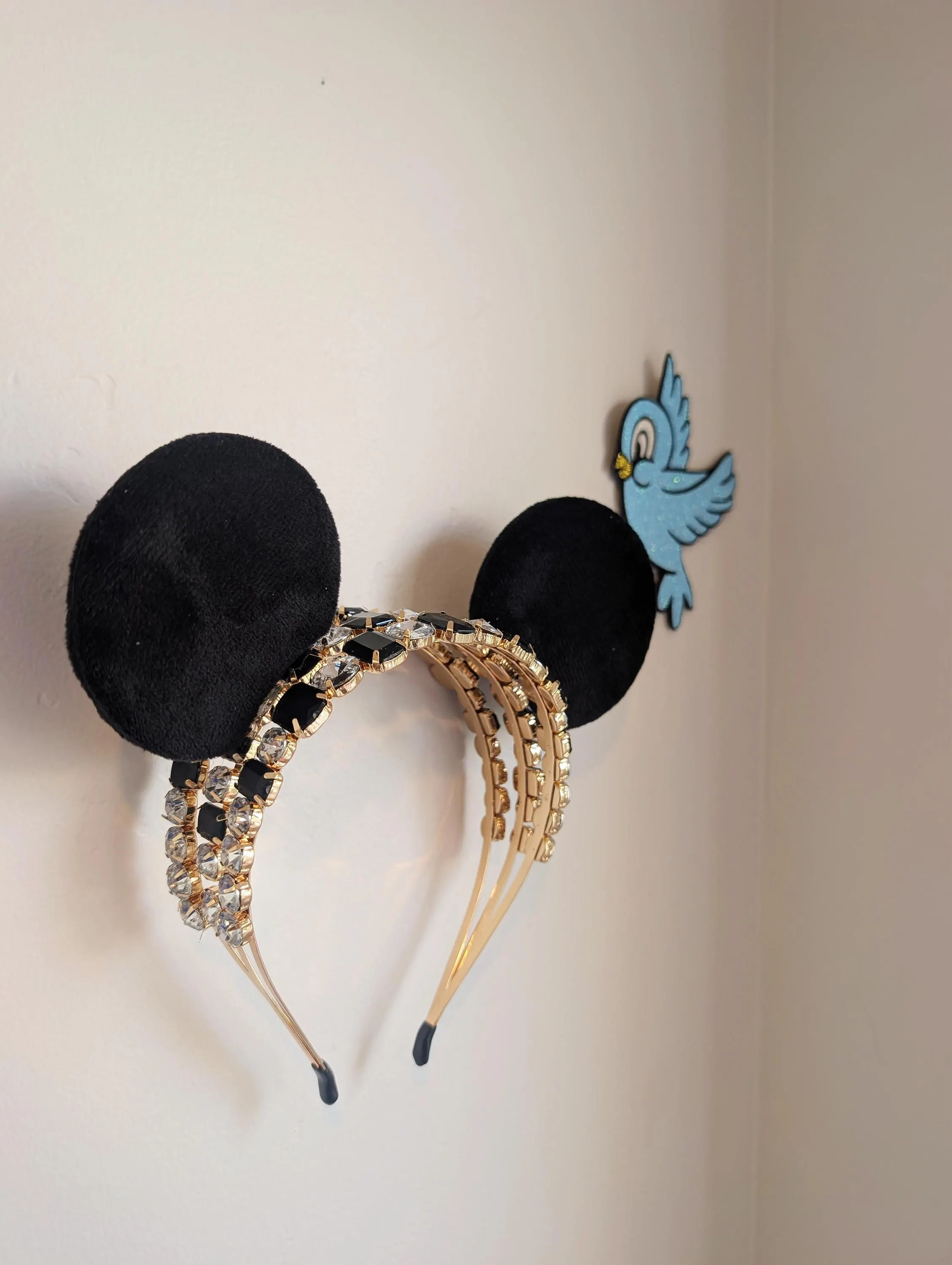 Black and White Gemstone Deluxe Jewel Ears Headband - Etsy | Etsy (US)