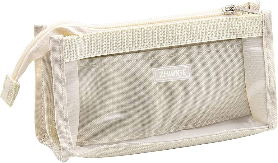 LJCZKA Six Layers Transparent Pencil Pen Case with Zipper Large Capacity Pencil Bag Waterproof St... | Amazon (US)