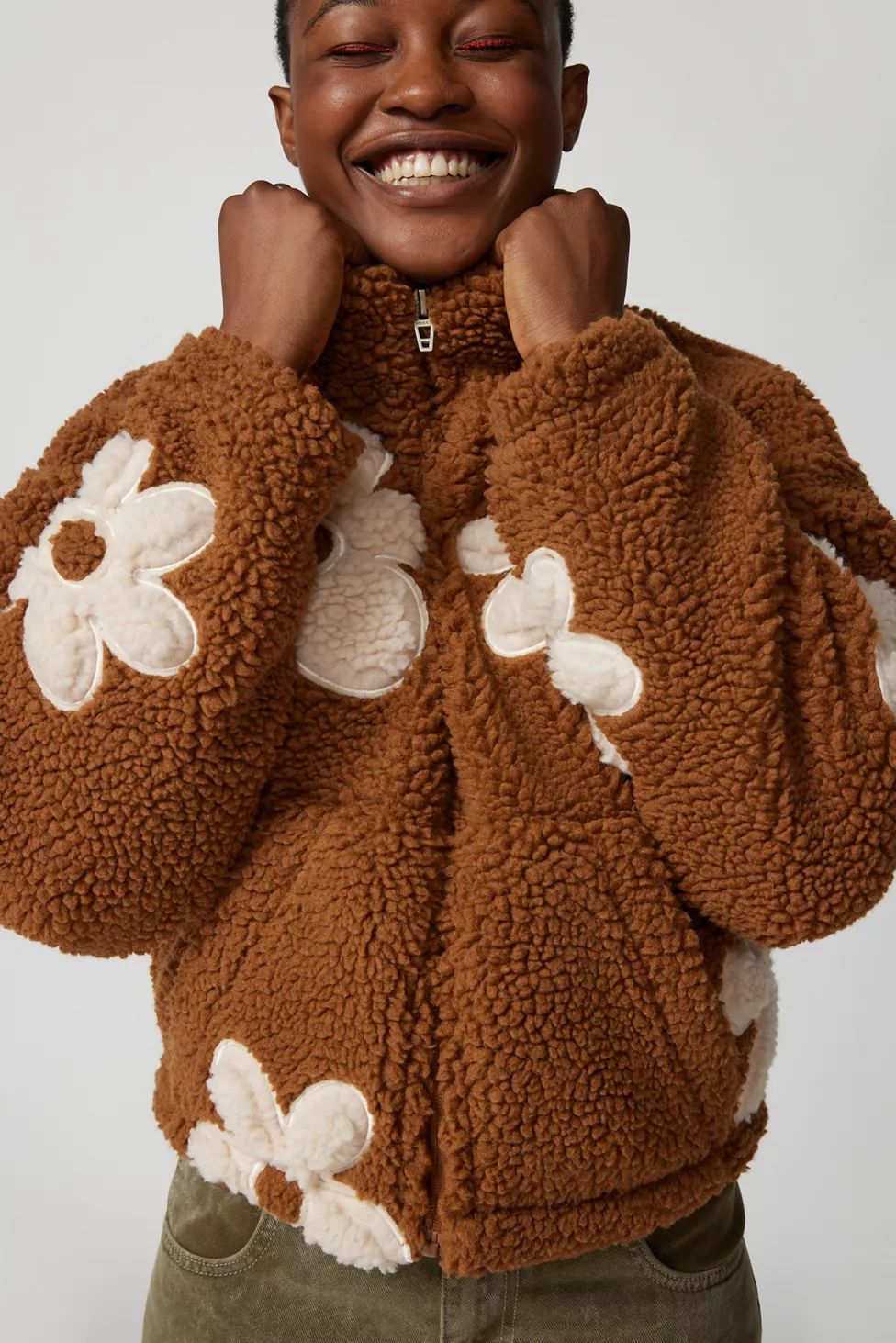 BLANKNYC Flower Child Fleece Zip-Up Jacket | Urban Outfitters (US and RoW)