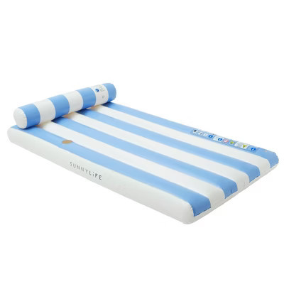 Sunnylife: Luxe Lilo - Blue Stripe - 70" Inflatable Pool Float, Headrest | Target