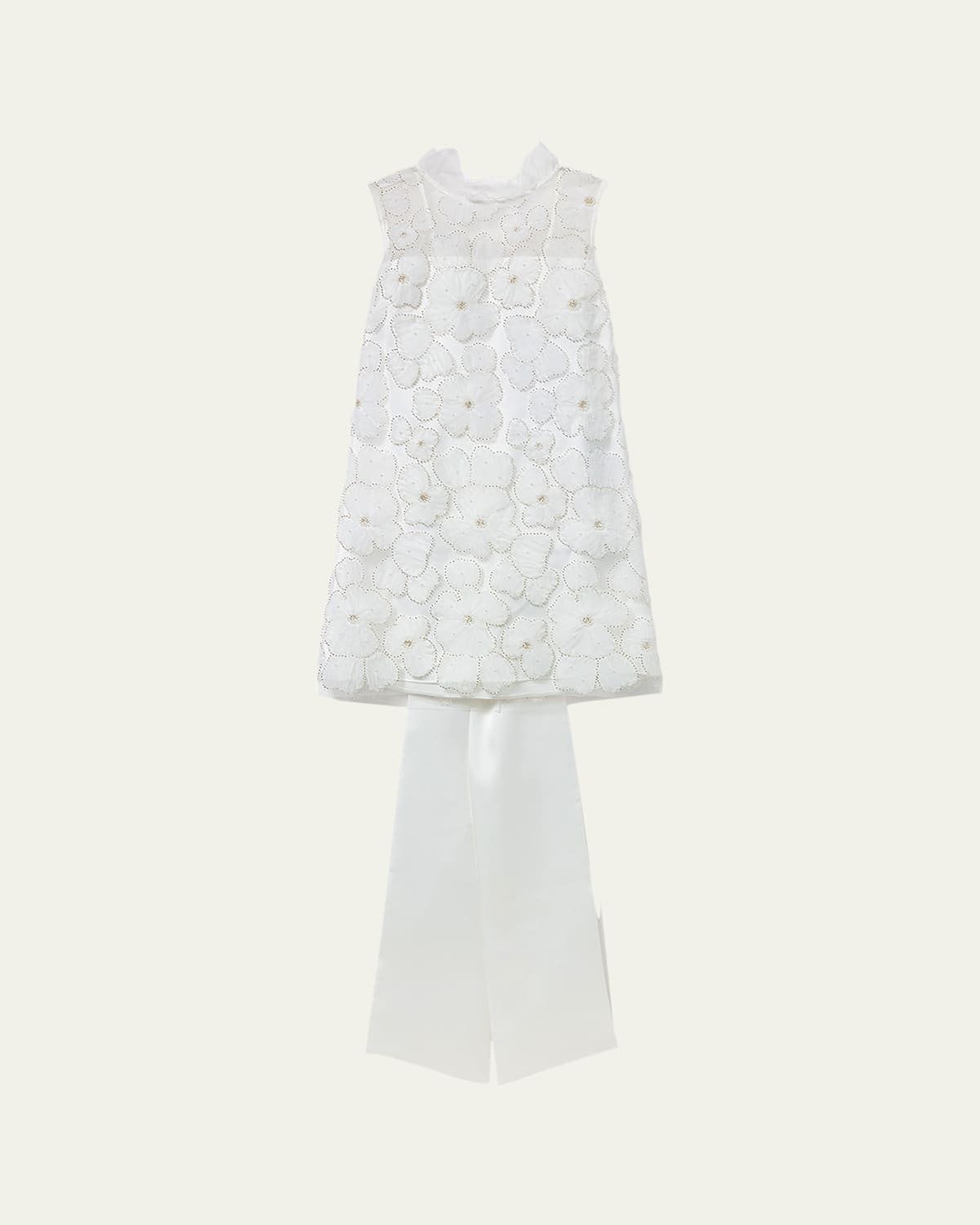 Embellished Tulle Satin Bow Mini Dress | Bergdorf Goodman