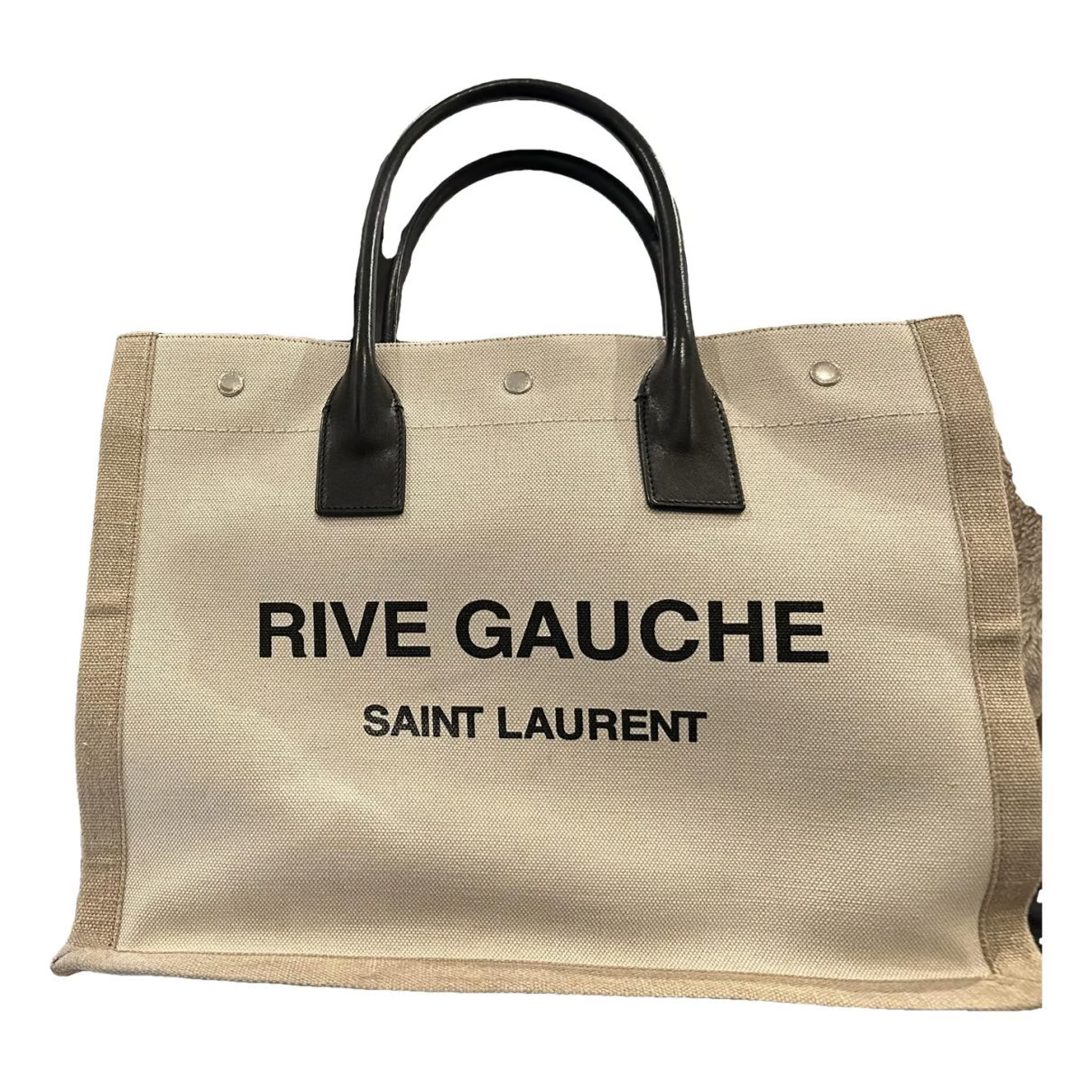 Saint Laurent Rive Gauche linen tote | Vestiaire Collective (Global)