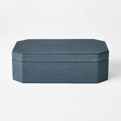Large Faux Shagreen Box Blue - Threshold™ designed with Studio McGee | Target