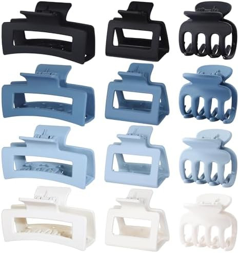 SMKSL 3 Styles Hair Clips for Women Small Medium Big Claw Clips for Thin Thick Hair 12 Pcs Hair C... | Amazon (US)