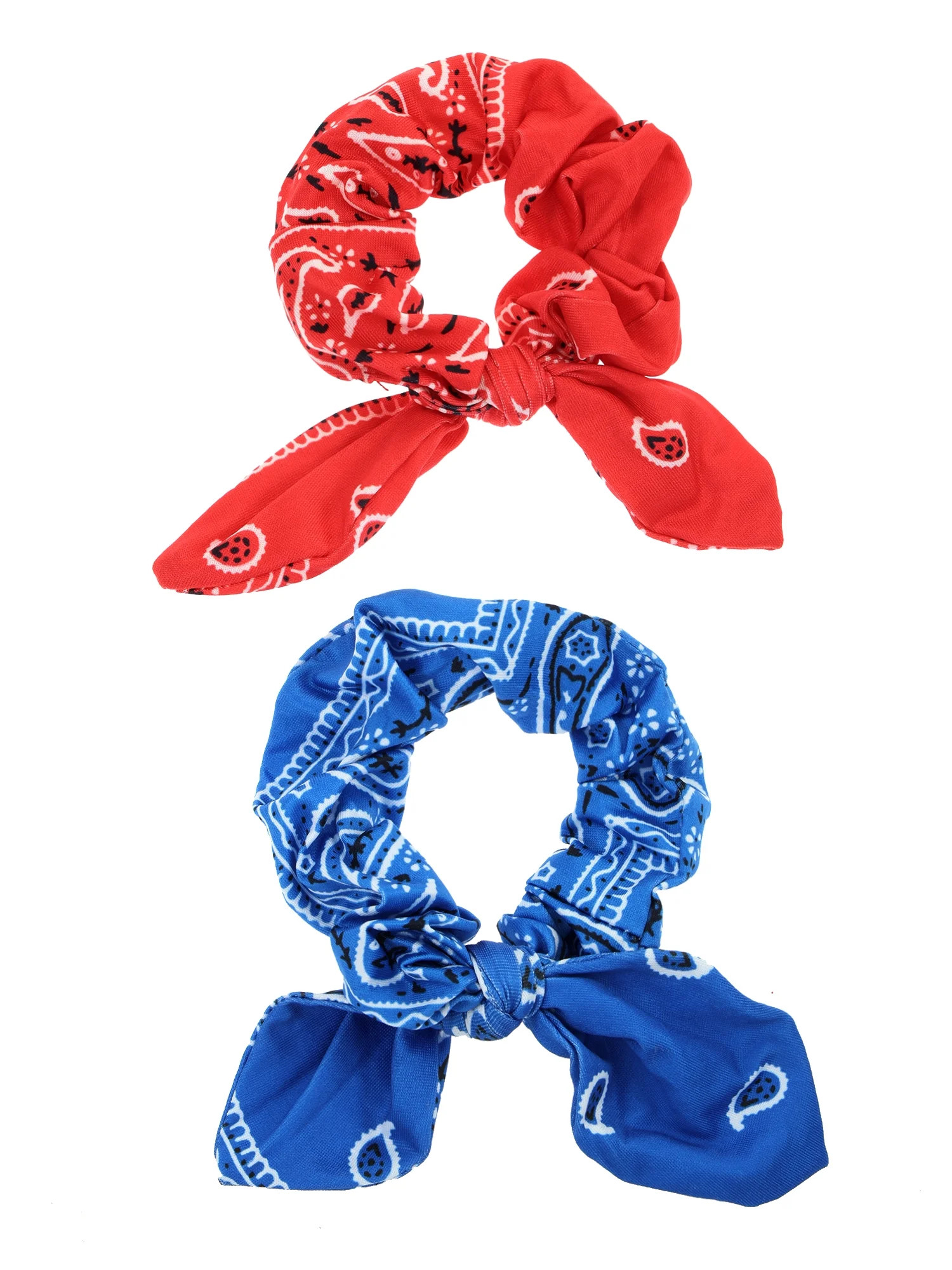 Way to Celebrate Americana Bandana Print Scrunchies, Red and Blue, 2 Pieces | Walmart (US)