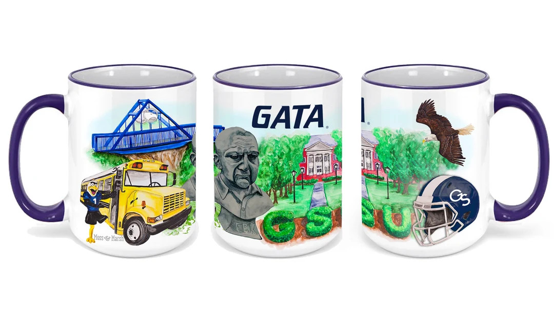 Georgia Southern University Mug - GSU Watercolor Collage Coffee Tea Mug - GSU Mug | Etsy (US)