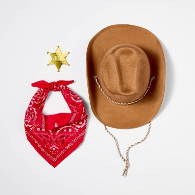 Pretend Play Cowboy Accessory Pack with Hat, Bandana & Badge - Gigglescape™ | Target