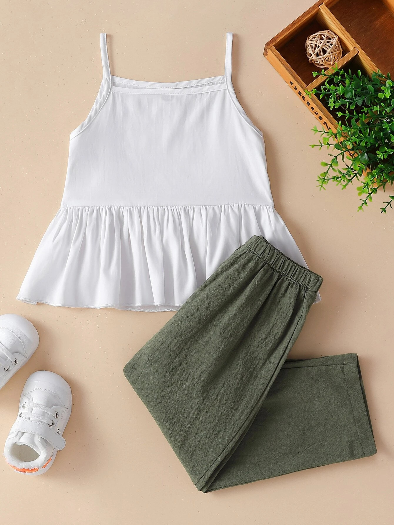 Toddler Girls Peplum Cami Top & Pants | SHEIN