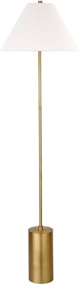 Somerset 64" Tall Floor Lamp with Fabric Shade in Brass/White | Amazon (US)
