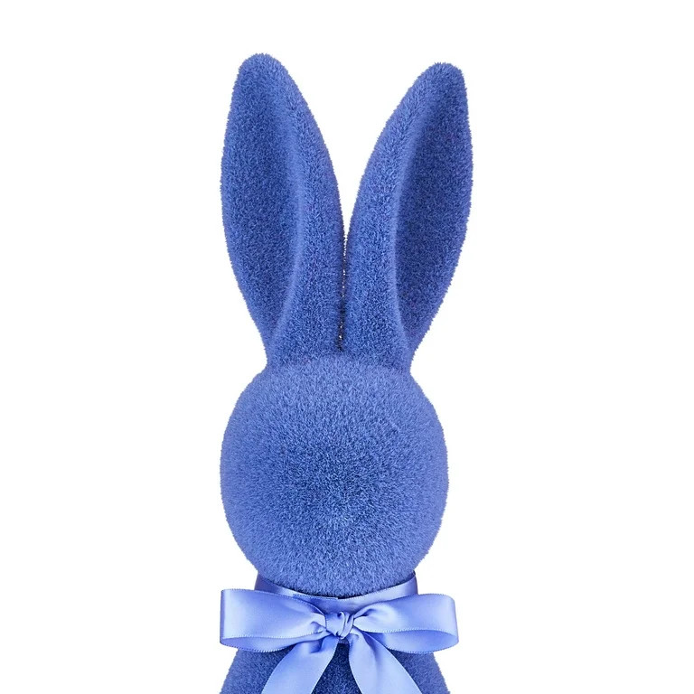 Way to Celebrate Easter Flocked Bunny Decor, Periwinkle Blue, 16" | Walmart (US)