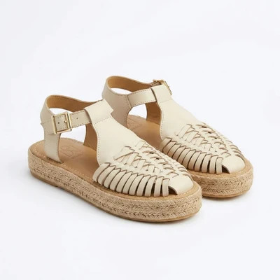 Huarache T-Strap Espadrille Sandal Bone 6.5 | Nisolo