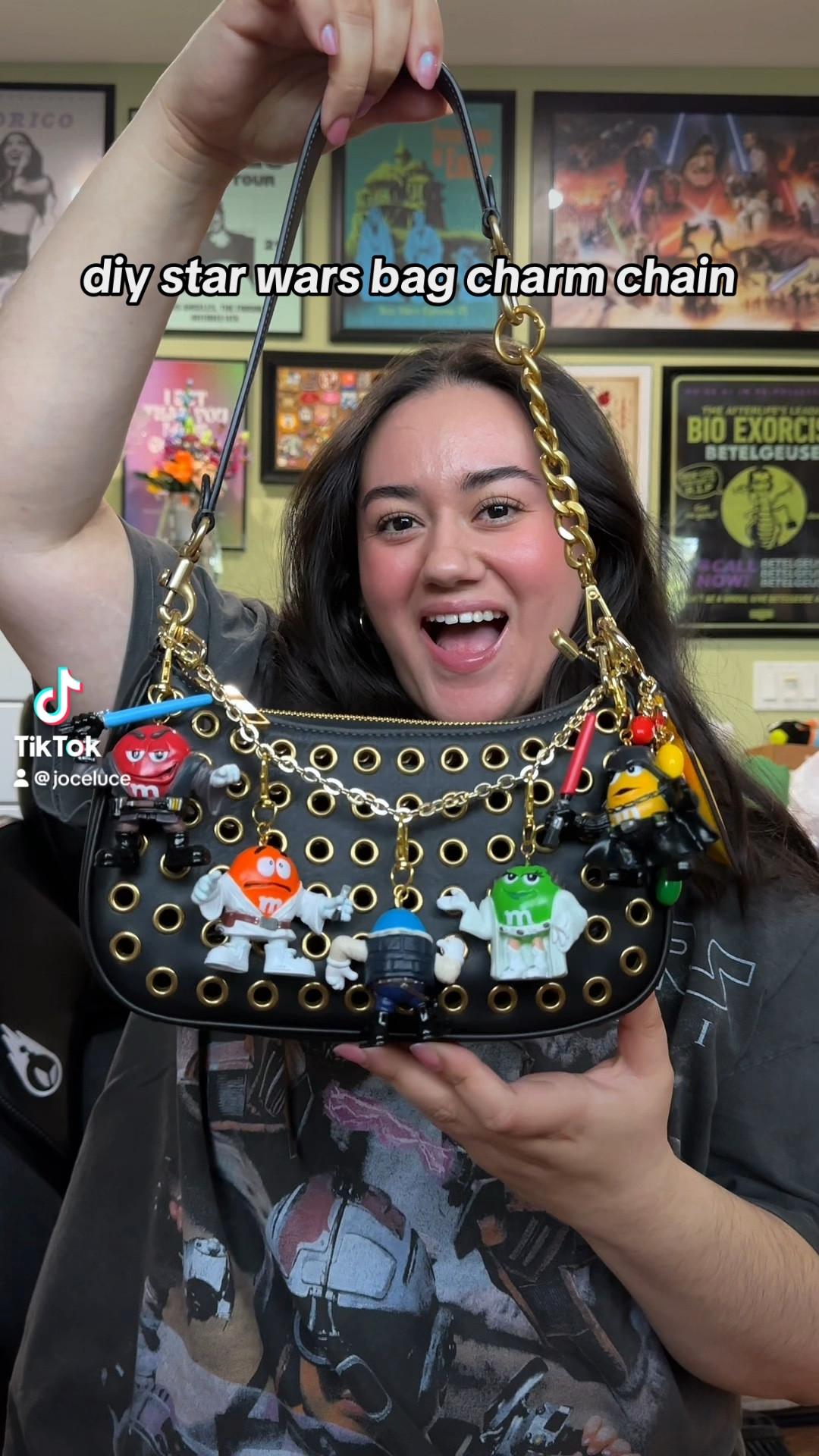 diy Star Wars bag charm chain ✨👜 i found these m&ms figurines on mercari and knew i had to make a custom bag chain for myself 🫶 all of the tools you need to make a keychain yourself are linked 😊 #starwars #diy #bagcharm #bagchain #diycrafts #diykeychain