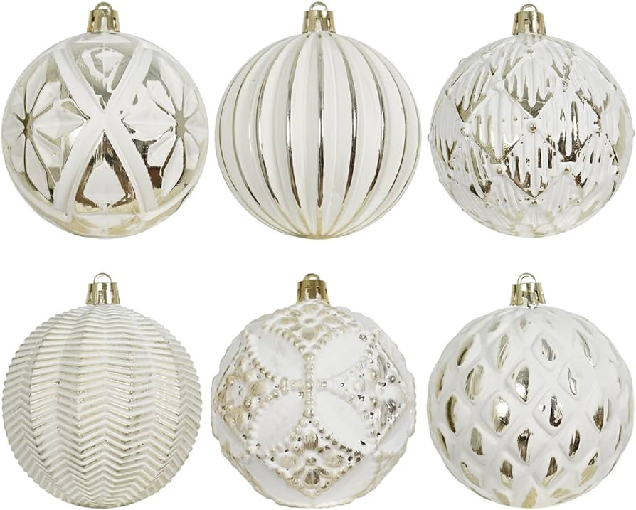 XmasExp Vintage Rustic Christmas Ball Ornaments Sets, 3.15” Plastic Farmhouse Distressed Tree D... | Amazon (US)