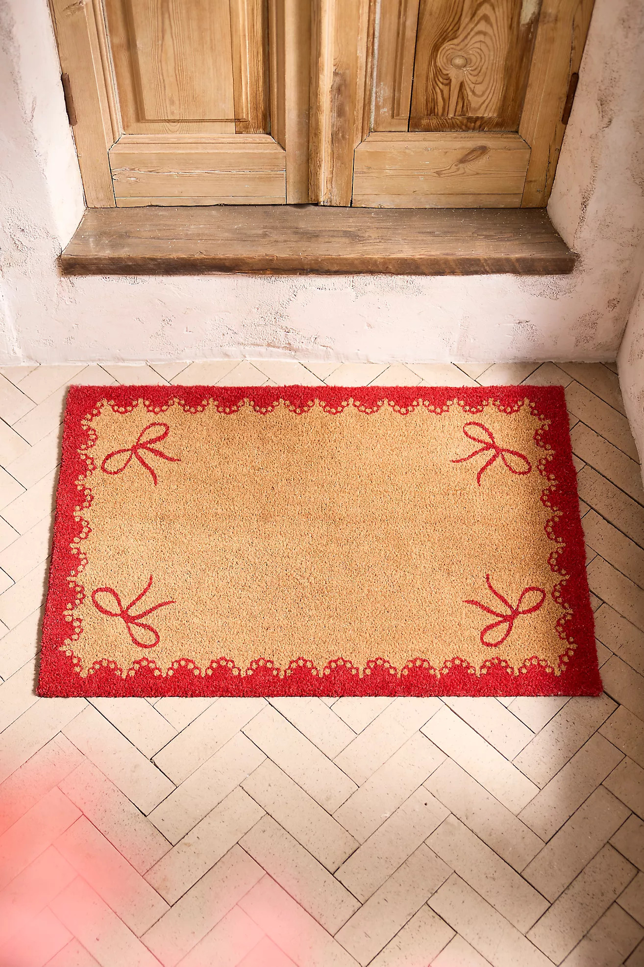 Scalloped Bow Coir Doormat | Anthropologie (US)