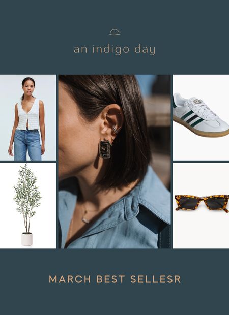 March best sellers. Amazon ear cuff. The perfect faux olive tree. Madewell sweater vest. Adidas gazelle. Machete sunglasses 

#LTKfindsunder100 #LTKSeasonal #LTKstyletip