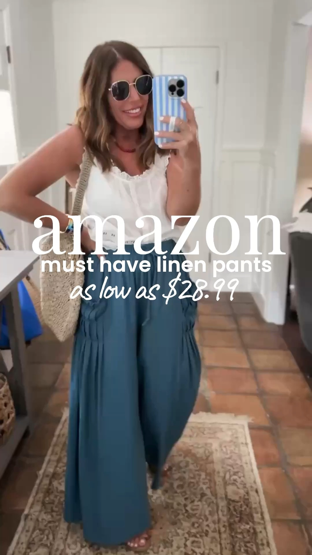 Amazon linen pants / 🚨on sale as low as $28.99🚨

These are some of my most worn pants🫶🏼They have an oversized wide leg and barrel leg fit, and they are so extremely comfy! They come in several colors and they are true to size. I am wearing a medium.

Wear them to work, on vacation and more!

Tkees look for less sandals on sale $27.45
@crocs sandal on sale $39.99
Graphic tee on sale $16.99
Round polarized sunglasses on sale $15.99


Over 40 style, date night outfits, summer outfits

#LTKSaleAlert #LTKTravel #LTKMidsize