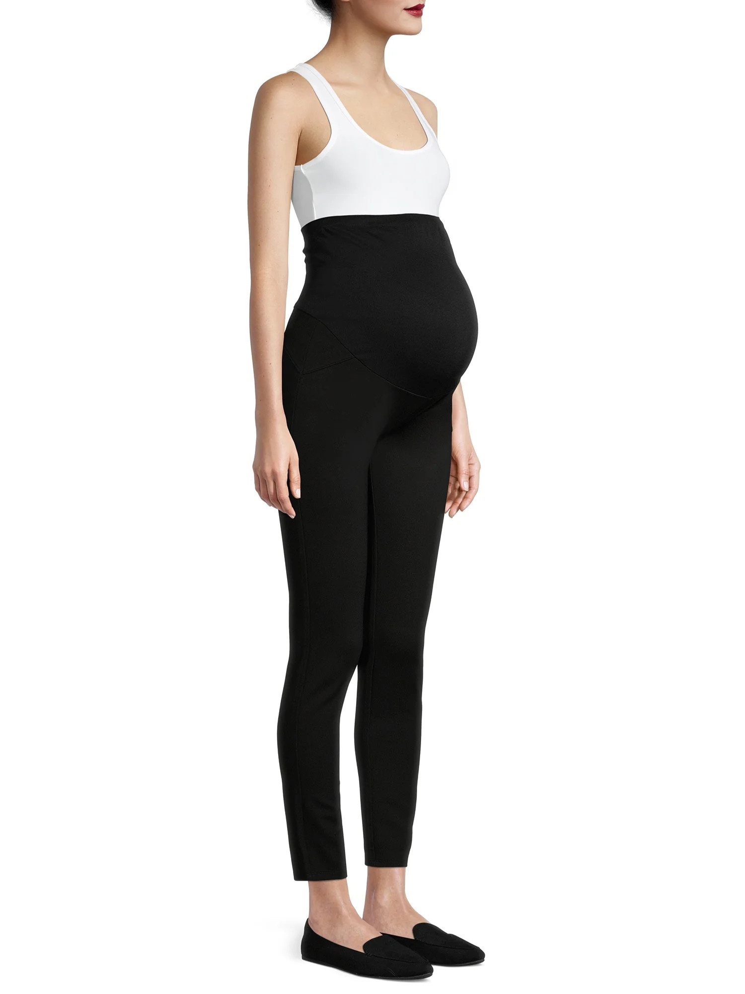 Time and Tru Maternity Ponte Knit Leggings with Full Panel - Walmart.com | Walmart (US)