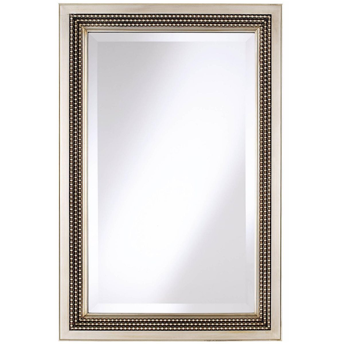 Uttermost Rectangular Vanity Accent Wall Mirror Modern Silver Leaf Frame Triple Beaded 23" Wide f... | Target