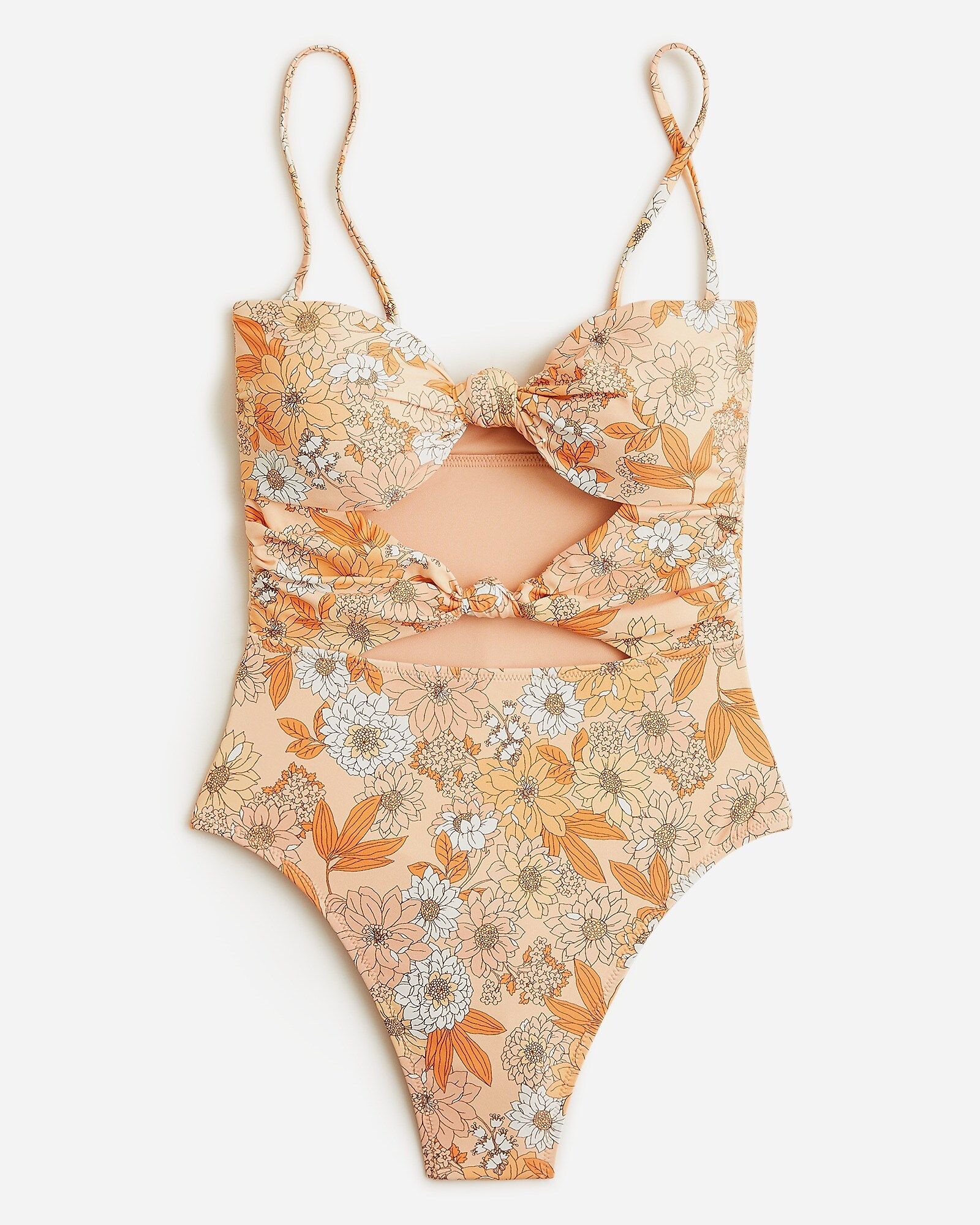 Knot-front one-piece in zinnia floral | J.Crew US
