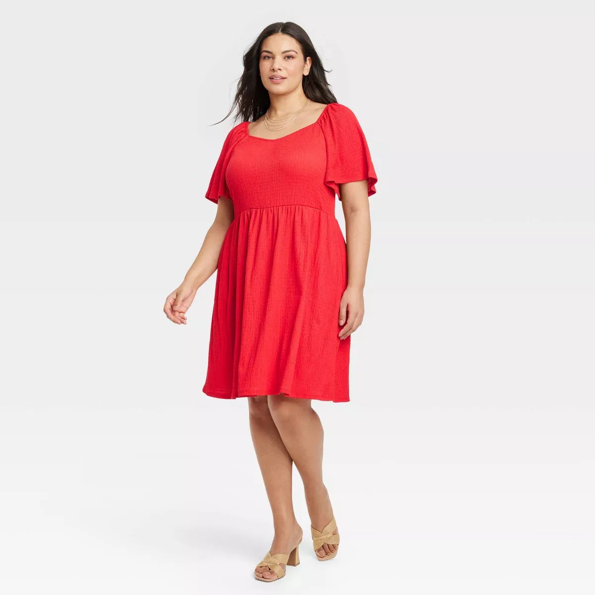 Women's Flutter Short Sleeve Mini A-Line Dress - Ava & Viv™ | Target