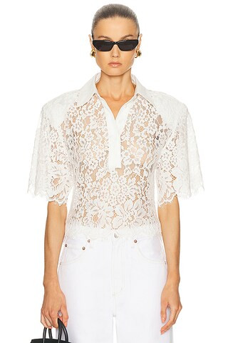 The Lace Shirt With Shoulder Pad | FWRD 