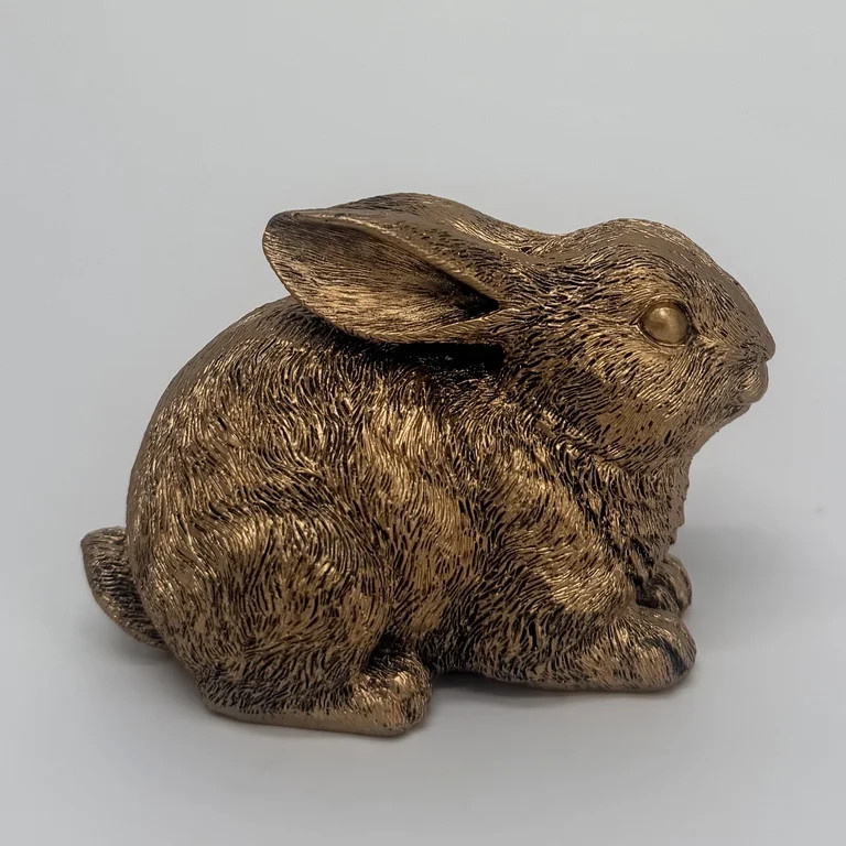 Resin Sitting Bunny Tabletop Easter Decoration, Bronze, 3.75", by My Texas House | Walmart (US)