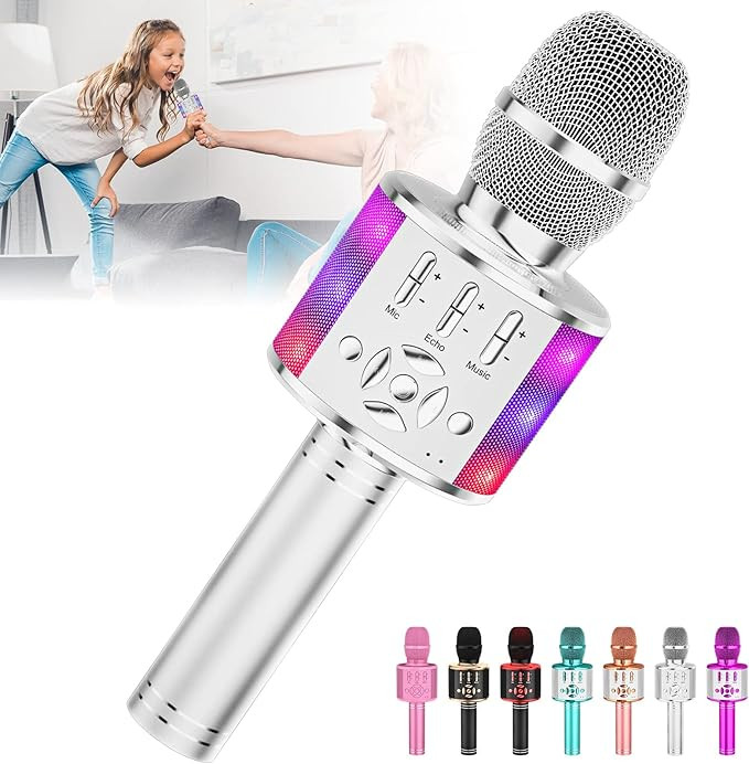 Amazmic Kids Karaoke Microphone Machine Toy Bluetooth Microphone Portable Wireless Karaoke Machin... | Amazon (US)