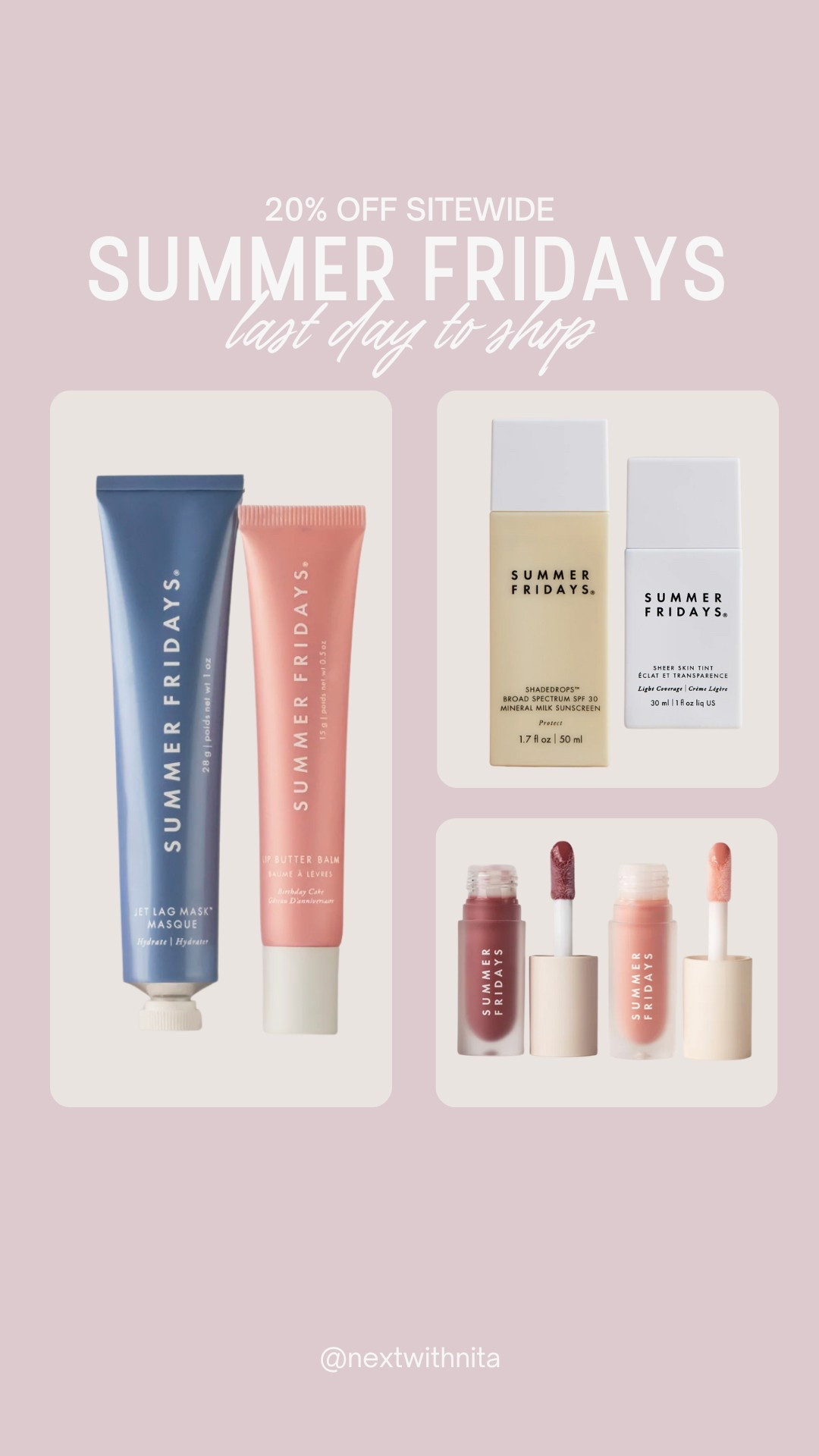 Last chance to shop the summer Fridays sale! 20% off with code: BDAY!!💙💙

#LTKBeauty #LTKSaleAlert #LTKFindsUnder50