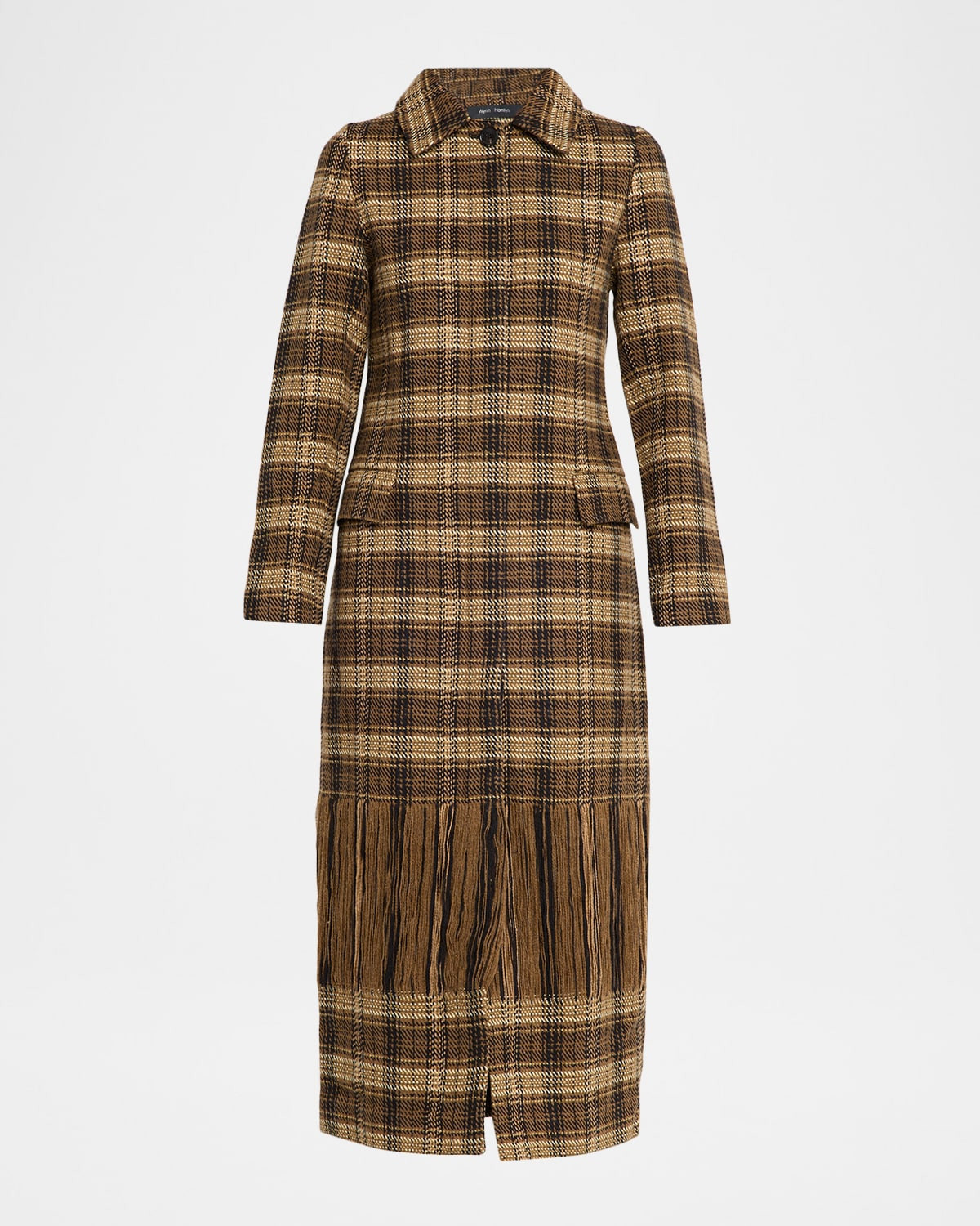 Long Woven Plaid Coat | Neiman Marcus