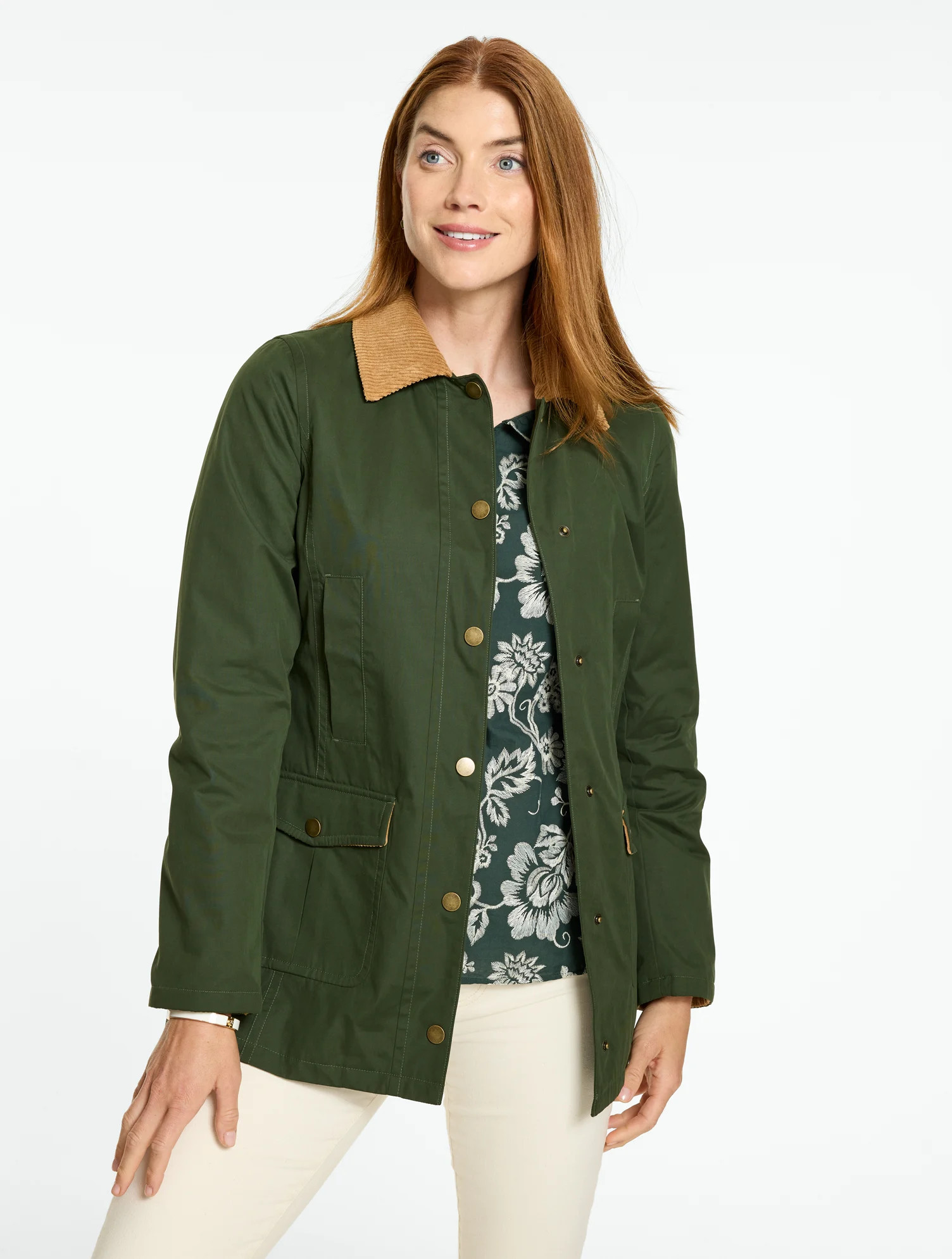 Coated Cotton Barn Jacket - Tobacco - Small Talbots | Talbots