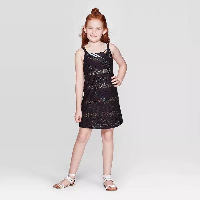 Girls' Enchanted Crochet Cover Up Dress - art class™ Black | Target
