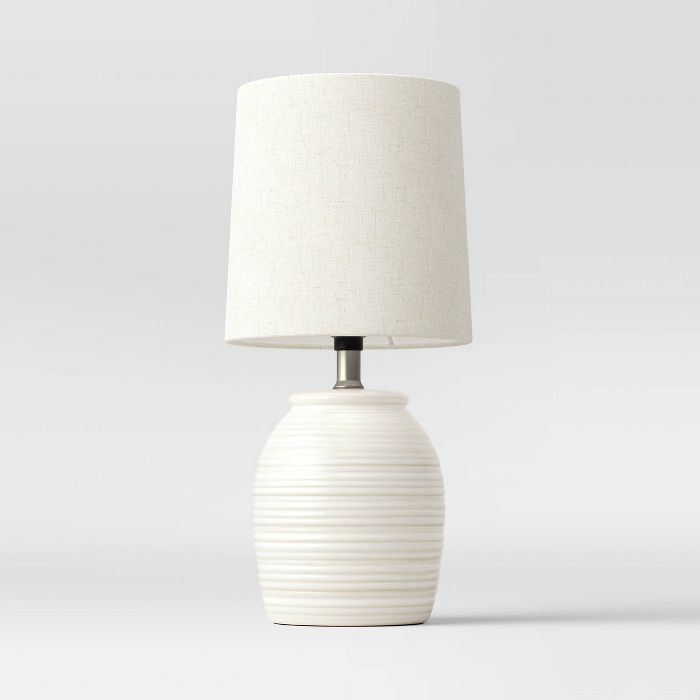 Embossed Striped Pattern Ceramic Mini Lamp - Threshold™ | Target