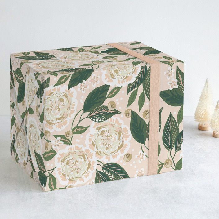 Garden Rose Vine Wrapping Paper Sheets | Minted