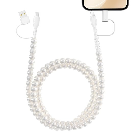 4 in 1 USB C Cable 3FT Beaded Multi Charging Cable [MFi Certified] Pearl iPhone Charger Cord USB ... | Amazon (US)