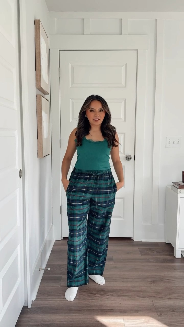 50% off through 10/30 

Green lace tank top size XS petite TTS 
Navy and green plaid pants size XS petite TTS 
White ruffle socks 

Christmas pajamas 
Gap pajamas 
Family pajamas 
Holiday pajamas 
Holiday outfits 

Honey Sweet Petite 
Honeysweetpetite

#LTKHoliday #LTKStyleTip #LTKSaleAlert