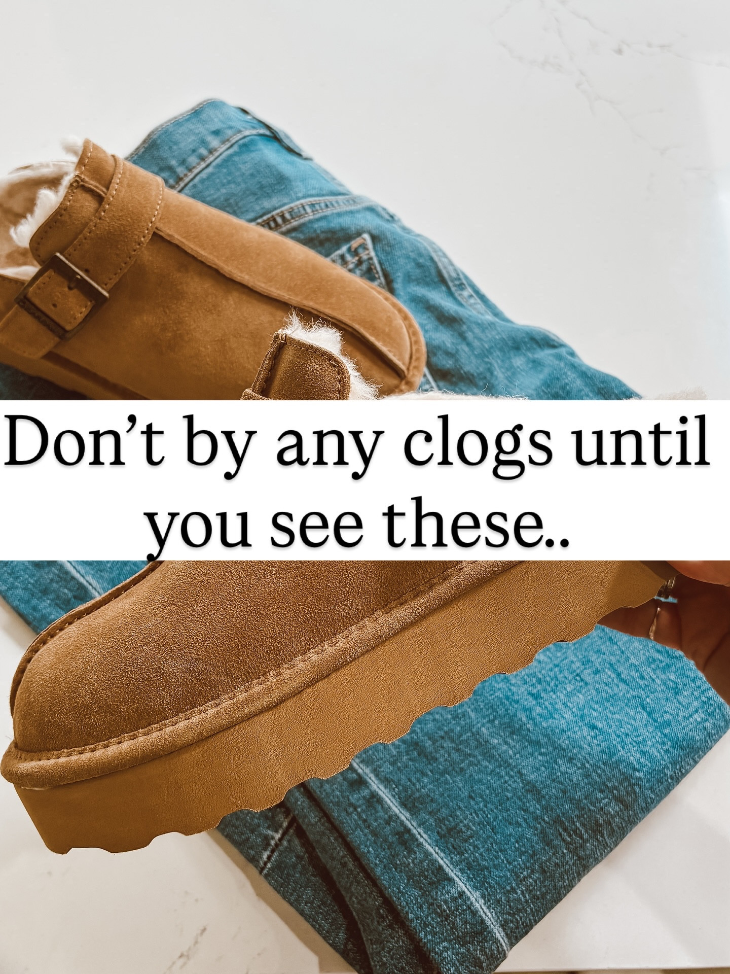 How cute are these Suede Platform Clogs? 🤎

Don’t you love that buckle detail?

Follow and comment SHOP and I will send you a DM with the 🔗

Girls… they are so warm and cozy! I absolutely love the platform for extra height. 

And an added bonus is that they are already protected with a rain and stain repellent.

These are made to last! Also available in black.
@bearpawshoes 

https://liketk.it/5saCk

#bearpaw #clogs #cuteshoes #fallshoes #amazonfinds

@amazonfashion @amazoninfluencerprogram 

Clogs, suede brown clogs, Sherpa clogs, slip on shoes, fall shoes, suede shoes, brown suede, women’s shoes, winter shoes, cozy shoes, cozy clogs, platform clogs