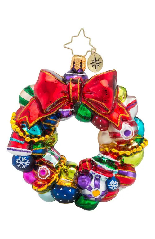 Christopher Radko 'Joyful Wreath' Ornament in Red/Multi at Nordstrom | Nordstrom