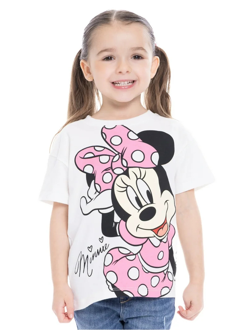 Minnie Mouse Toddler Short Sleeve Crewneck Tee, Sizes 12M-5T | Walmart (US)