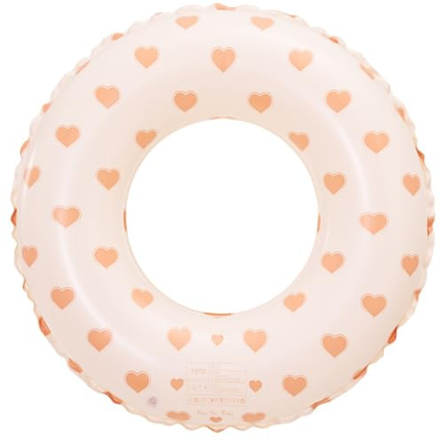 Pool Floats for Kids Ages 5-10, Swimming Pool Toys Inflatable Pool Tubes Simple Stripes Cute Swim Rings, Kids Floaties Water Toys for Pool Beach Party (Love Heart) | Amazon (US)