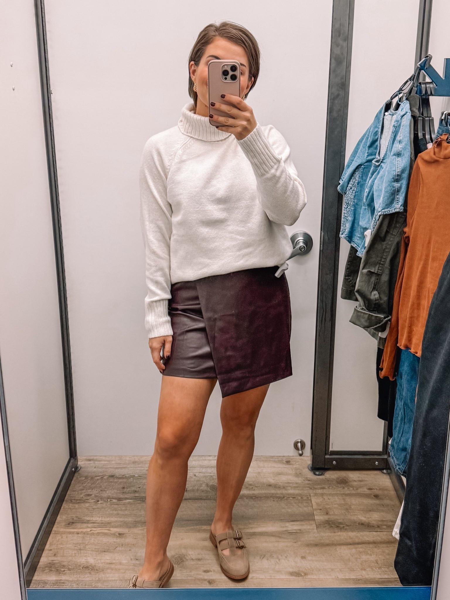 Faux leather skirt and turtleneck sweater from old navy 50% off today! 

#LTKFindsUnder50 #LTKStyleTip #LTKSeasonal