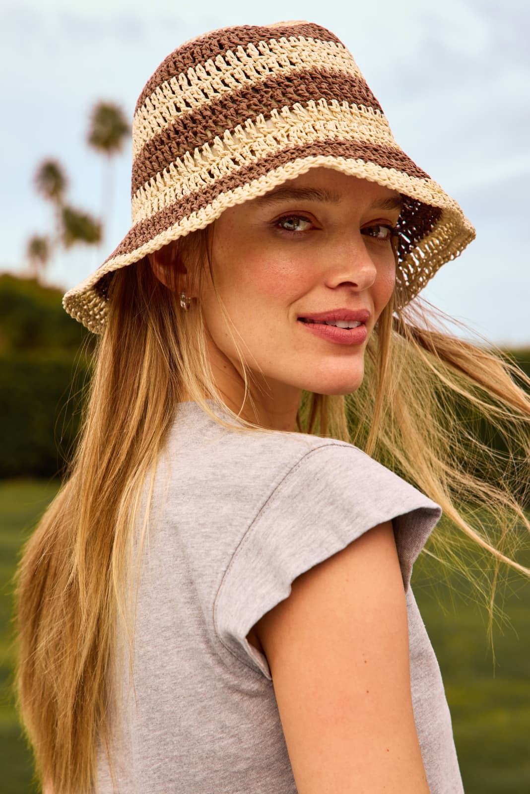 Gigi Striped Bucket Hat | Evereve