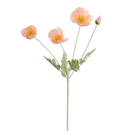 Artificial Poppy Flowers, Faux Poppies with Stems for Floral Arrangements - Wedding, Home, Office, Party Table Centerpiece Decor Orange | Walmart (US)