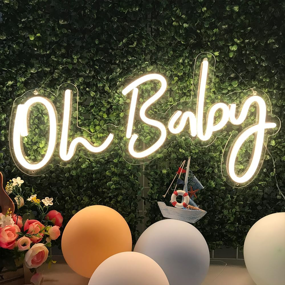 Amazon.com: DIVATLA Oh Baby Neon Sign for Baby Shower Decorations, Gender Reveal, Oh Baby Led Sig... | Amazon (US)