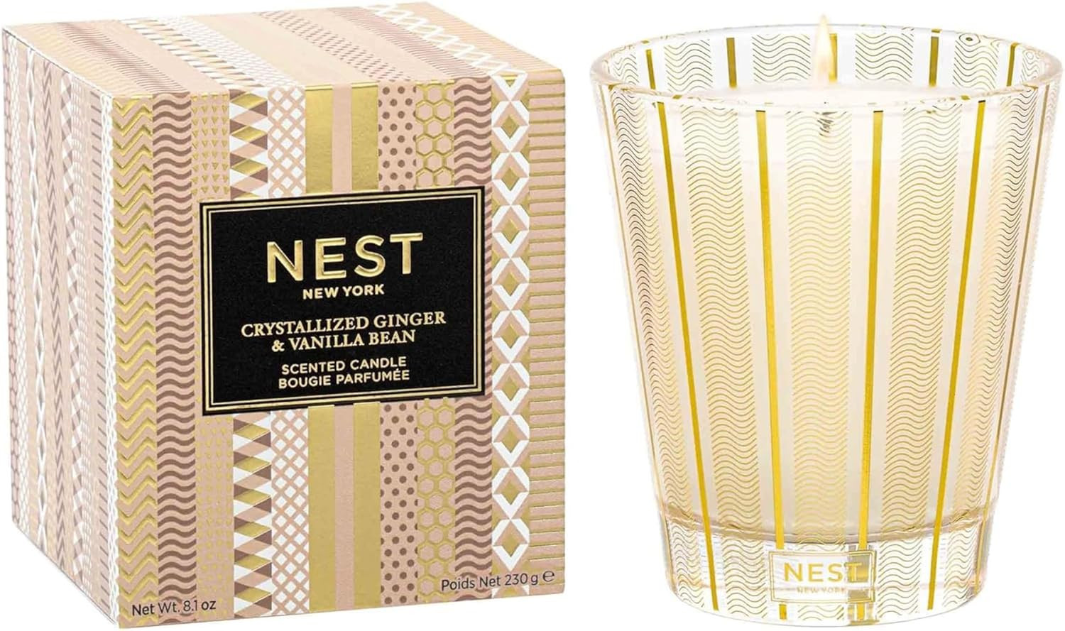 NEST New York Scented Classic Candle, Crystallized Ginger & Vanilla Bean - 8.1 oz - Up to 60-Hour... | Amazon (US)