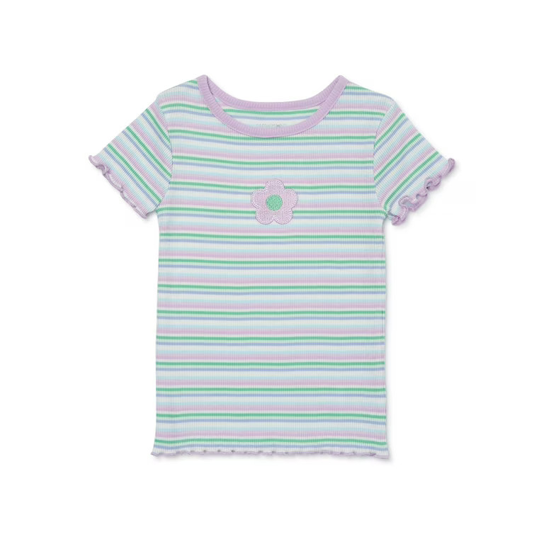Garanimals Toddler Girl Short Sleeve Rib T-Shirt, Sizes 18M-5T | Walmart (US)